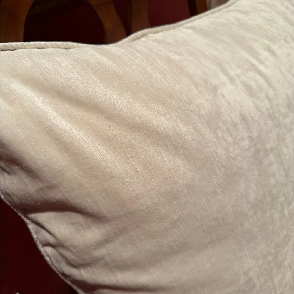 Set of Two Velvet Ivory PILLOW COVERS - 26x26